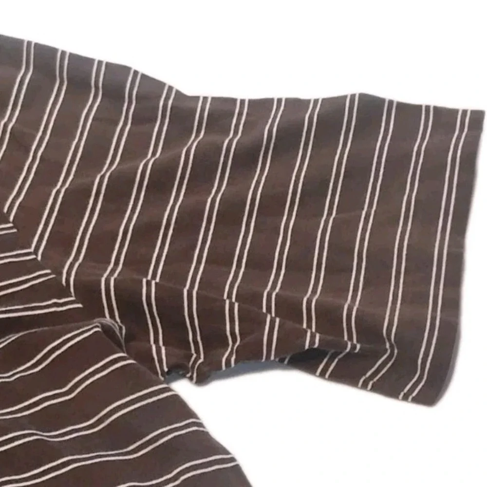 Ralph Lauren Polo Golf‎ 100 % Pima Cotton Polo Shirt L Men's Brown Tan Striped